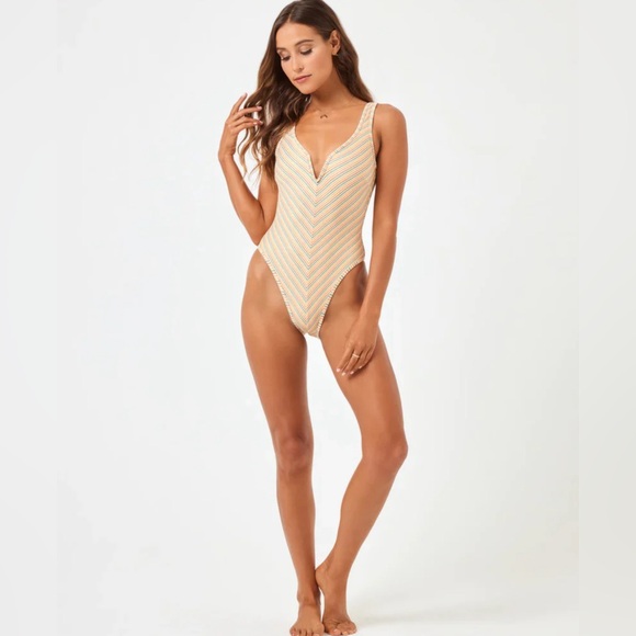 L Space Metallic Stripe Coco One Piece - Picture 1 of 3